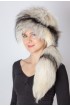 Shadow frost fox fur hat with tail